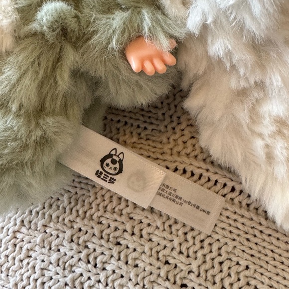 Baby Three Sage Green Butterfly Plush Keychain - Picture 3 of 4